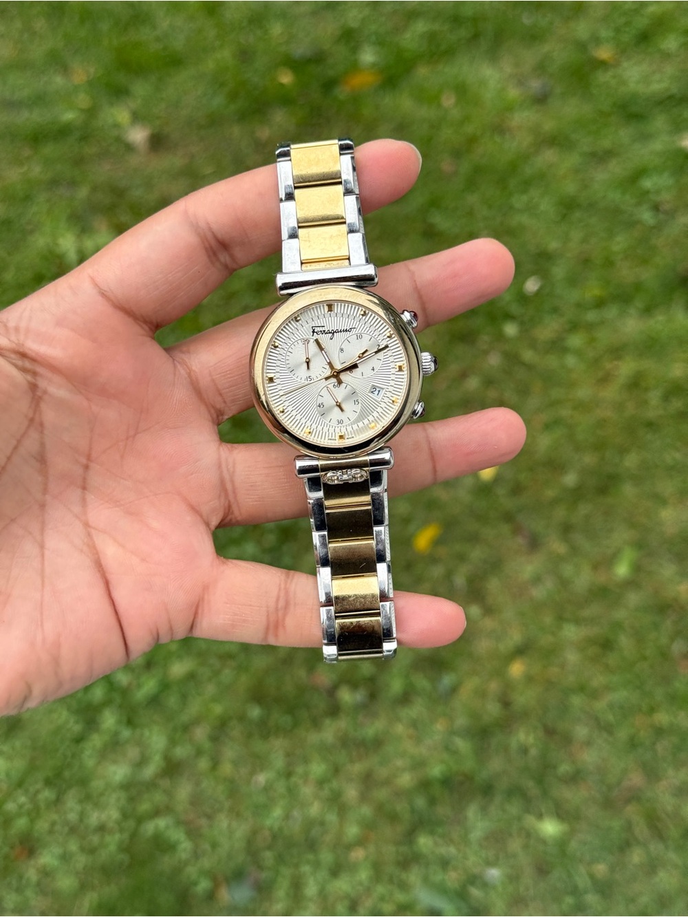 FERRAGAMO Ora Chronograph Quartz Silver Dial Two-Tone unisex Watch